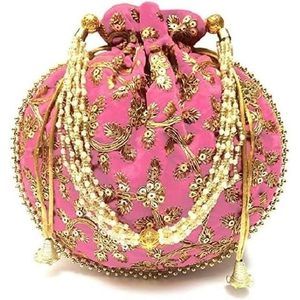 Potli Bag Velvet Desner Embroidered Purse Pouch Drawstring Bag :^)